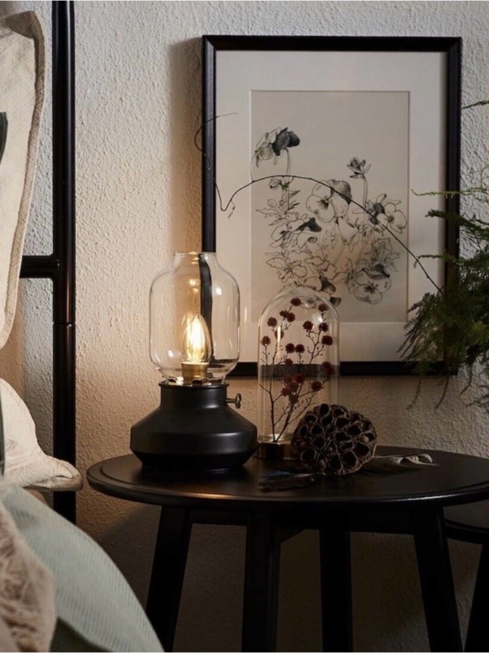 IKEA TÄRNABY Table Lams Dimmable, Black 10” With LUNNOM LED bulb E12 210 lumen